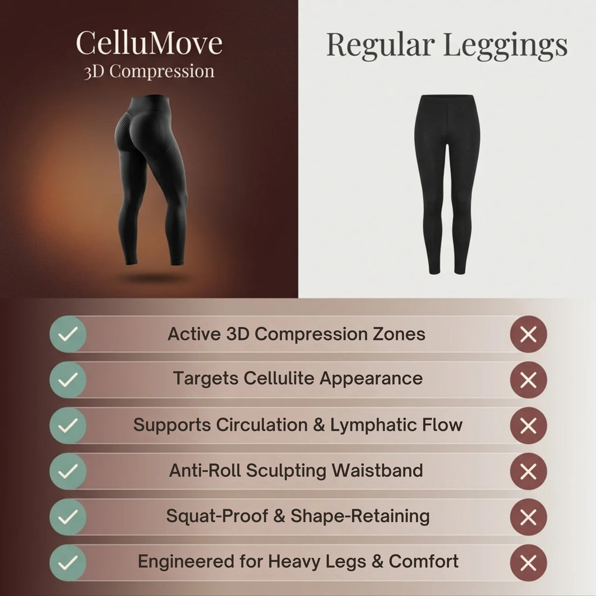 Cellumove 3D Compression Leggings That Sculpt, Smooth, and Support All Day Cellumove