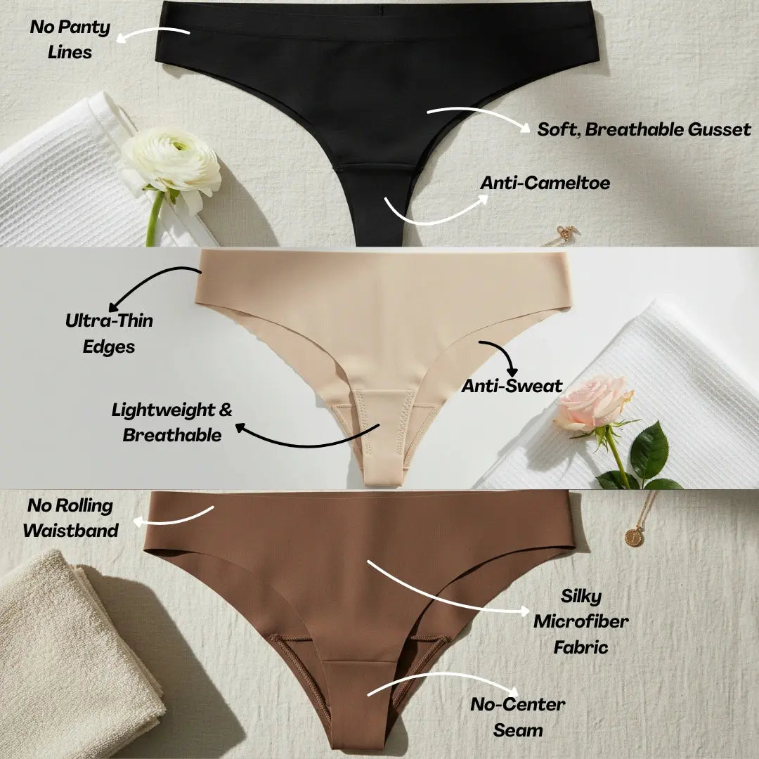 Seamless Anti-Cameltoe Thongs (3 pack) Cellumove