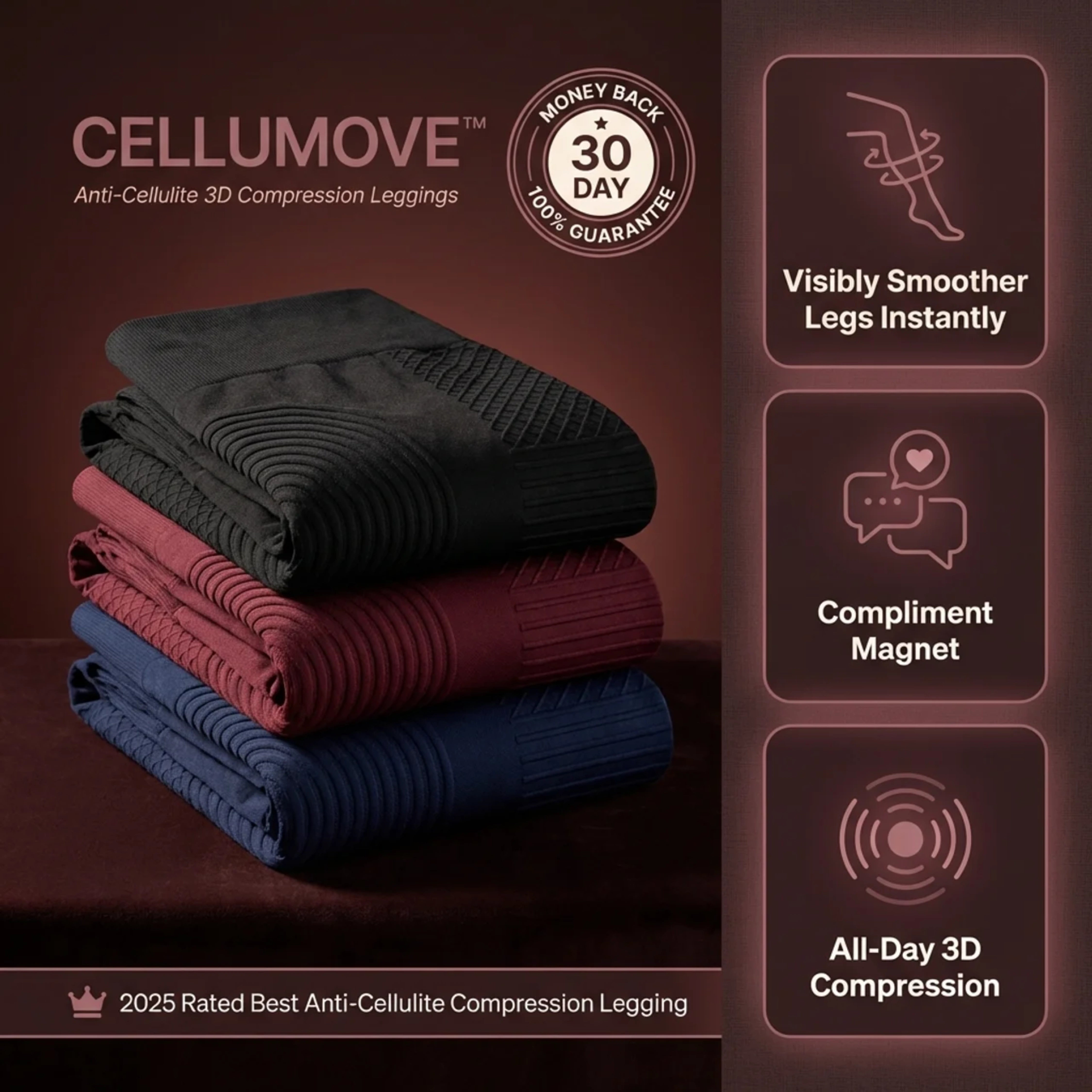 Cellumove 3D Compression Leggings That Sculpt, Smooth, and Support All Day Cellumove