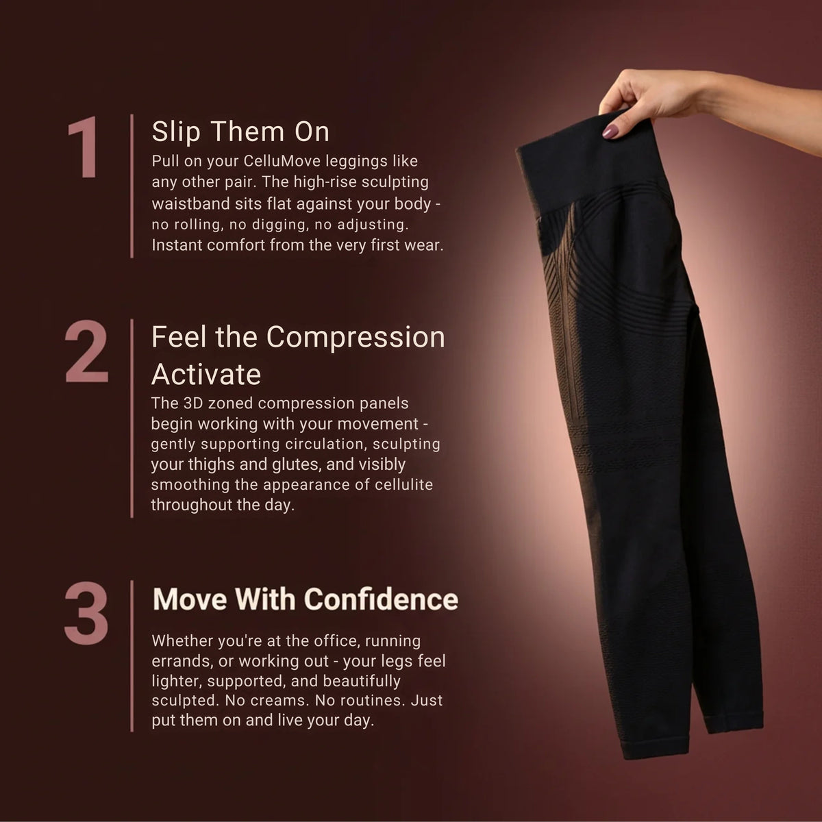 Cellumove 3D Compression Leggings That Sculpt, Smooth, and Support All Day Cellumove