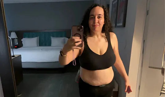 CelluMove customer wearing the 3D support bra