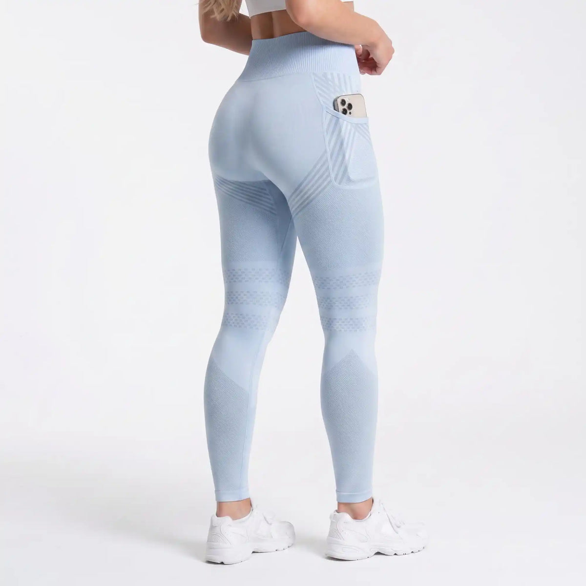 3D Weave Leggings with pockets - Powder Blue